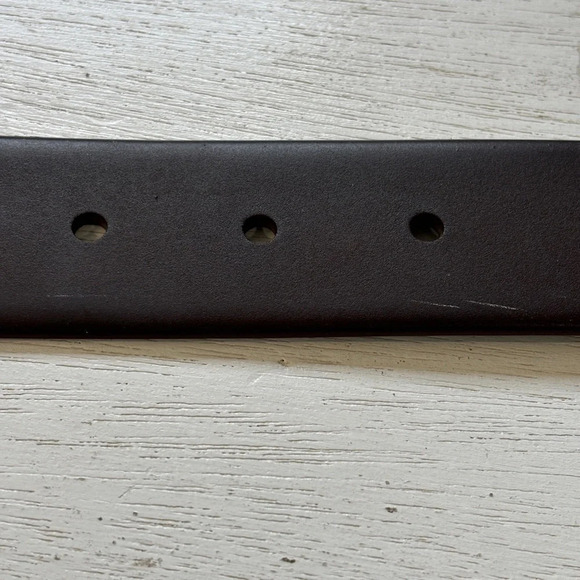 VTG Calvin Klein Jeans Dark Brown Molded Rubber Belt L 31”-35” Hole Range - Picture 5 of 7